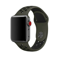 Silicone Sport Strap for Apple Watch - Army Green / Black