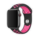 Silicone Sport Strap for Apple Watch  - Black / Pink