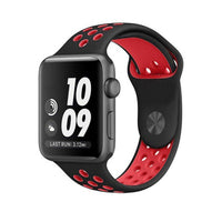 LYSW Silicone Sport Strap for Apple Watch - Black / Red