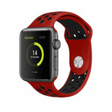 LYSW Silicone Sport Strap for Apple Watch - Red / Black