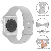 Silicone Sport Strap for Apple Watch - Light Grey