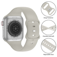 Silicone Sport Strap for Apple Watch - Stone Grey